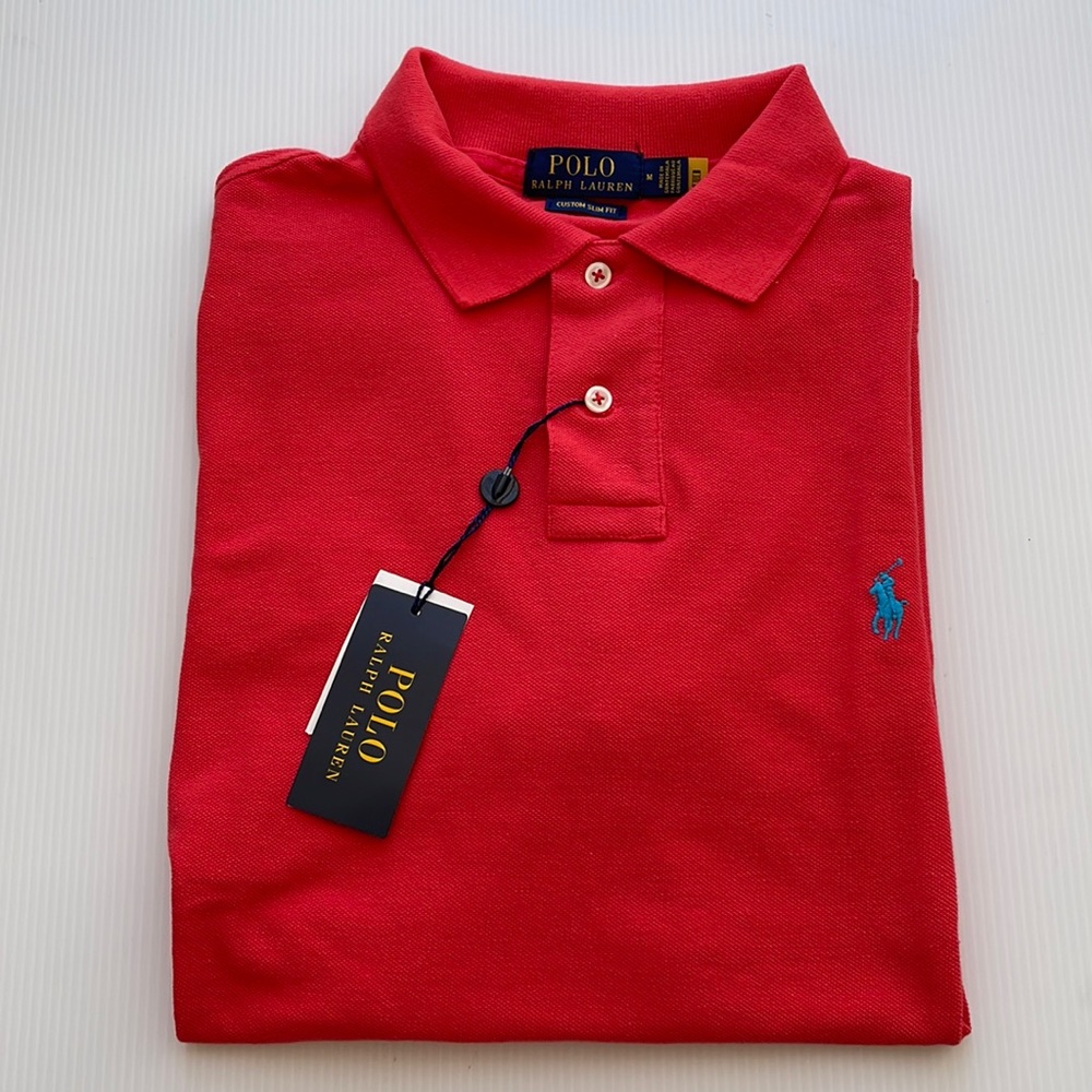 Polo Ralph Lauren Men’s Custom Slim Fit Red Polo Sz Medium New